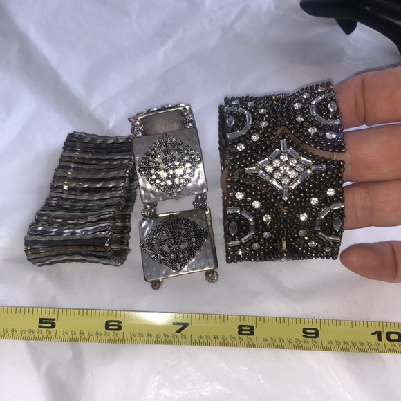 3/$15 Bracelet bangles cuff metal wide chunky 3 - Picture 4 of 8